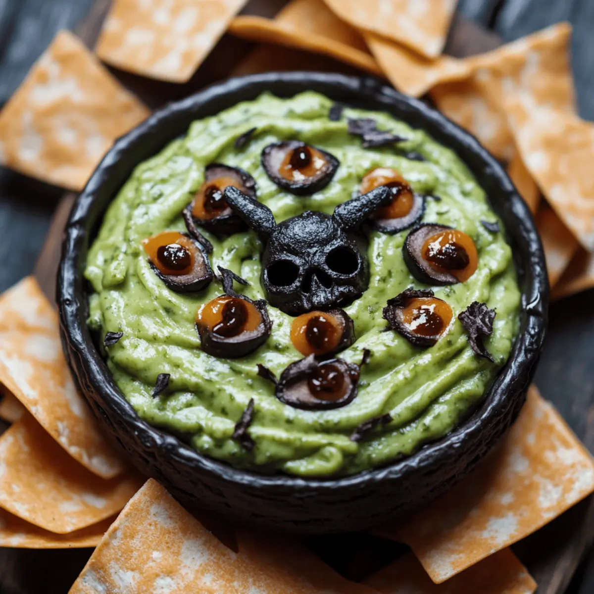 Swamp Guac with Creepy Crawler Chips