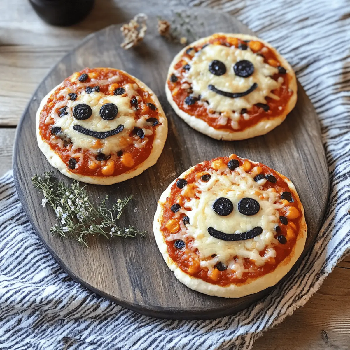 Halloween Mini Pizzas