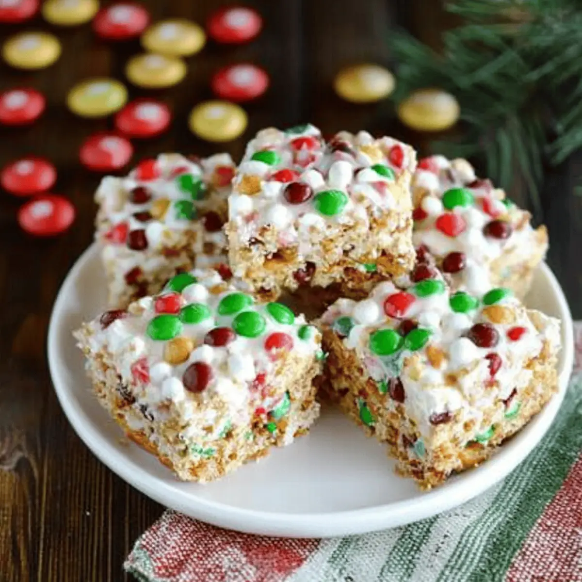 Marshmallow Pretzel Treats with M&M’s