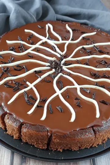 Chocolate Spiderweb Cheesecake