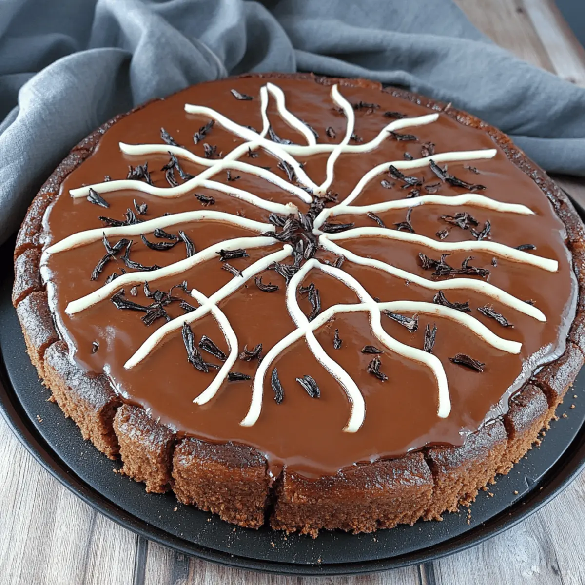 Chocolate Spiderweb Cheesecake