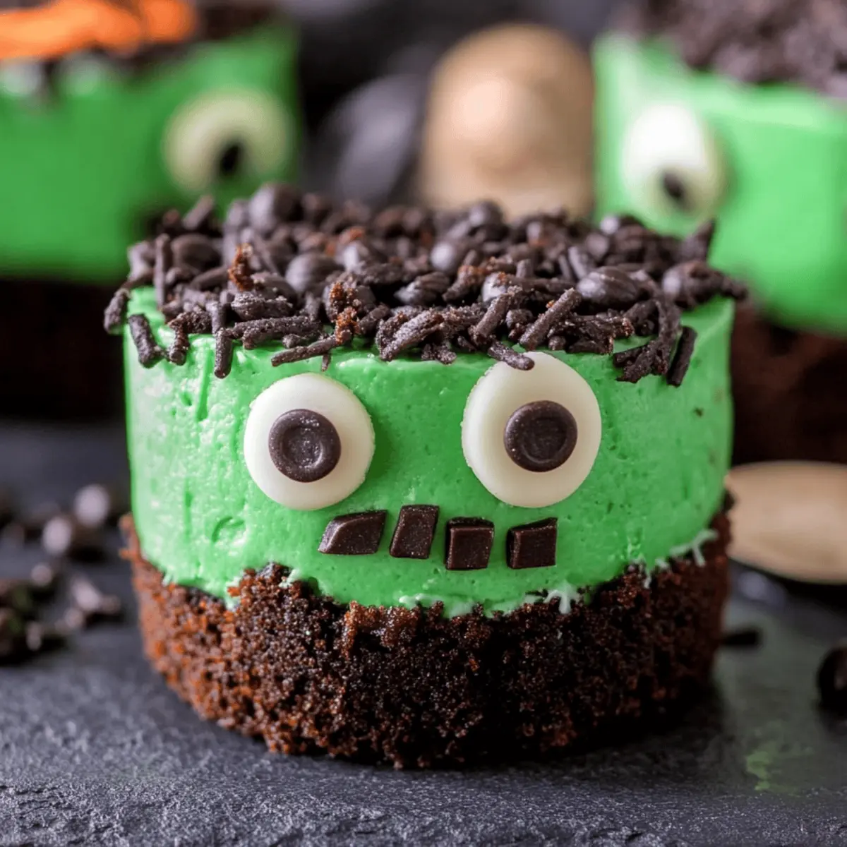 Frankenstein Mini Cheesecakes