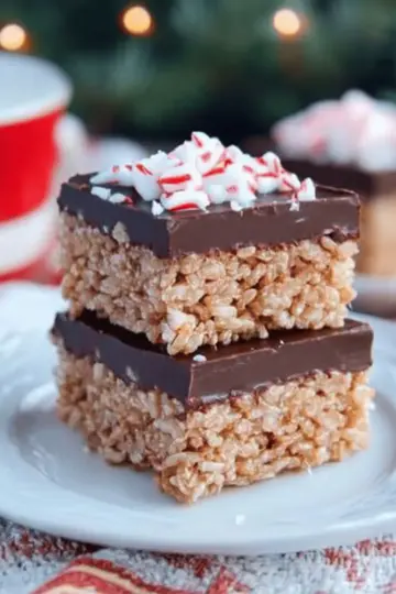 Chocolate Peppermint Rice Crispy Bars