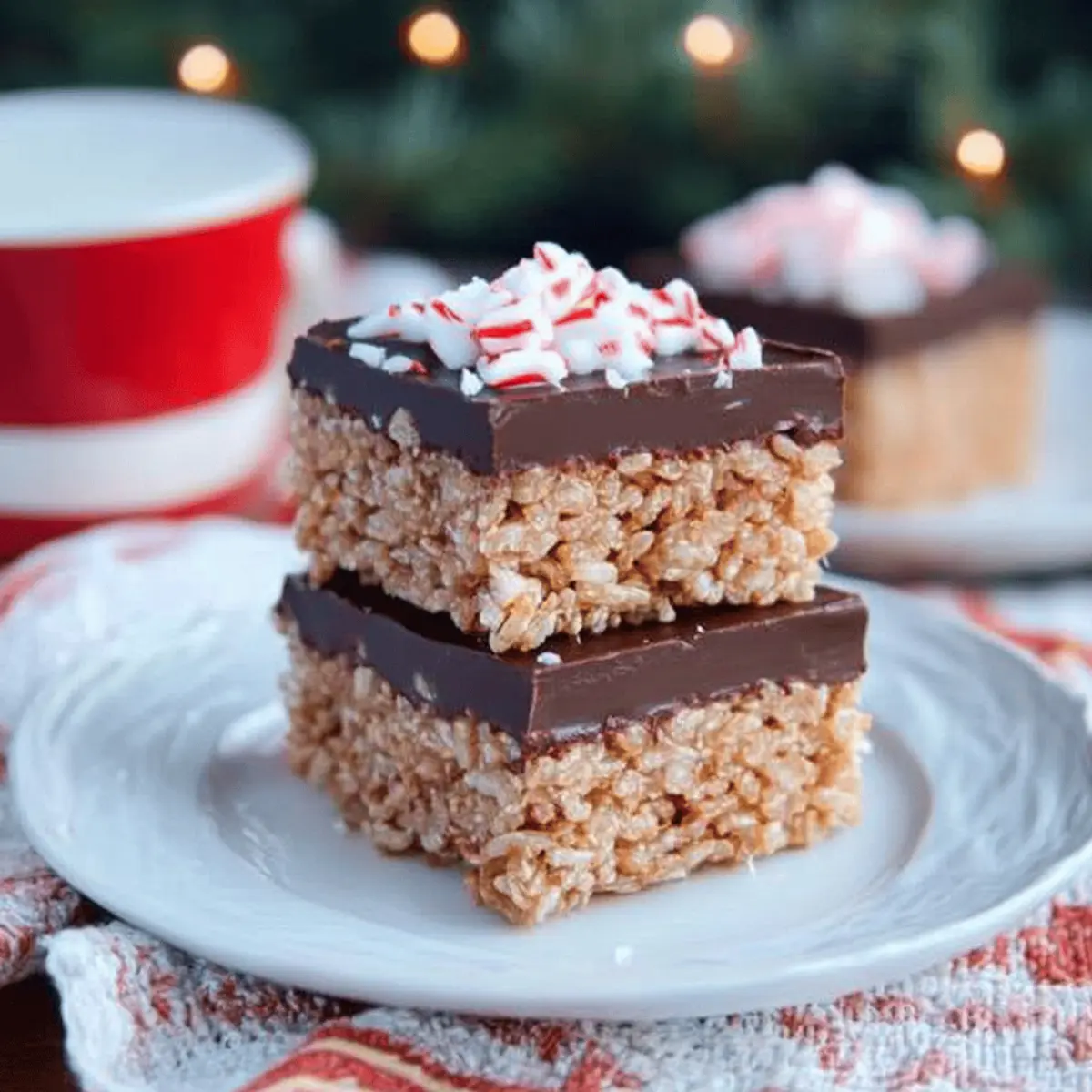 Chocolate Peppermint Rice Crispy Bars