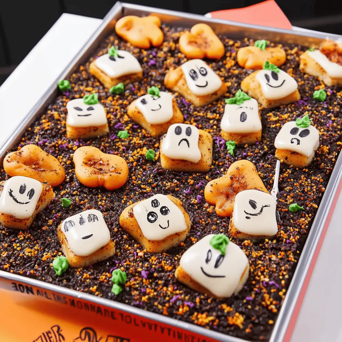 Halloween Graveyard Chocolate Poke Cake