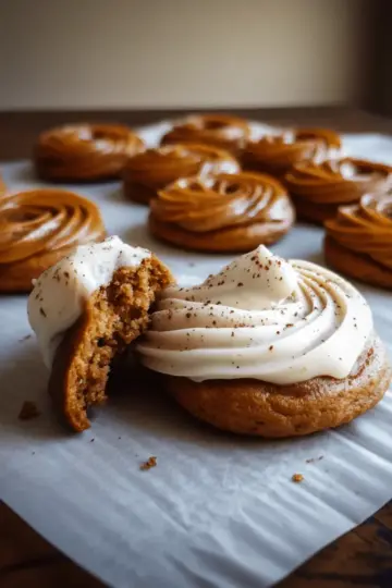 Pumpkin Sugar Cookies with Cream Cheese Frosting