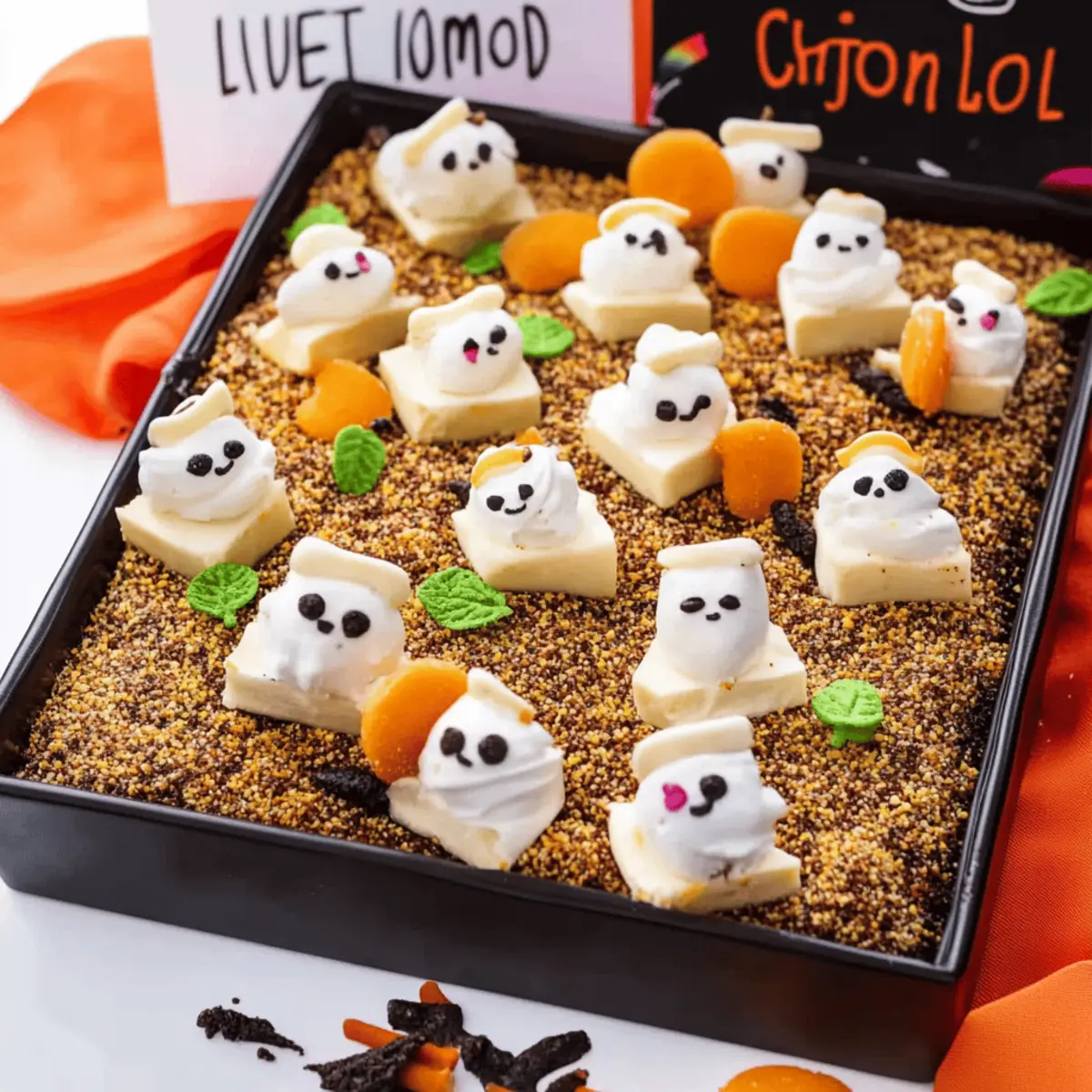 Halloween Graveyard Chocolate Poke Cake