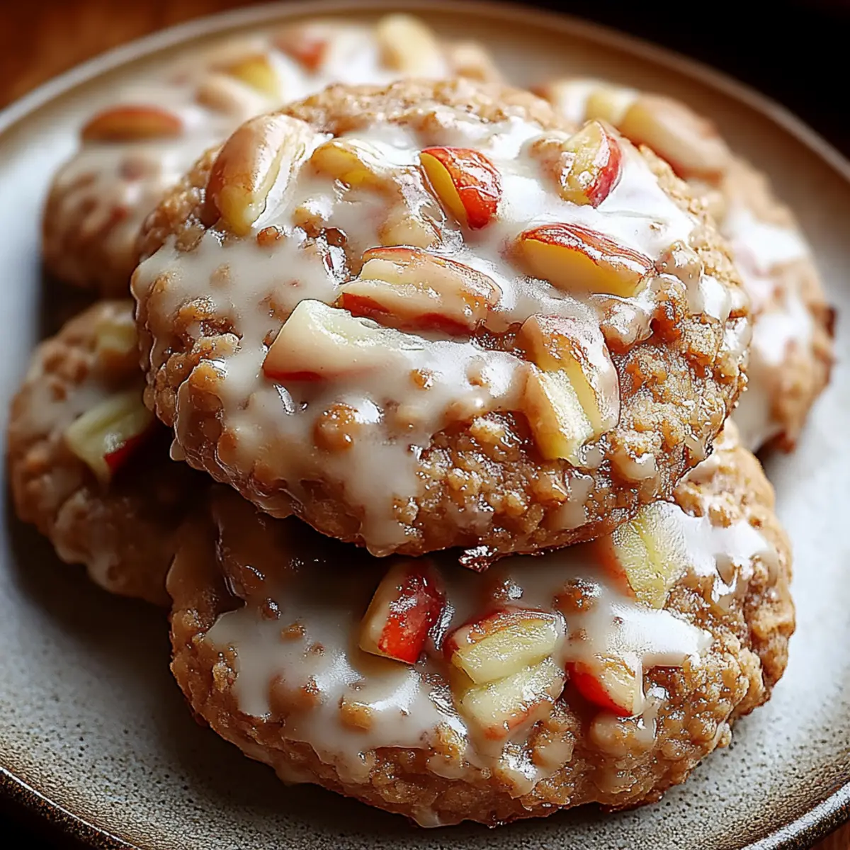 Apple Cinnamon Cookies with Maple Glaze