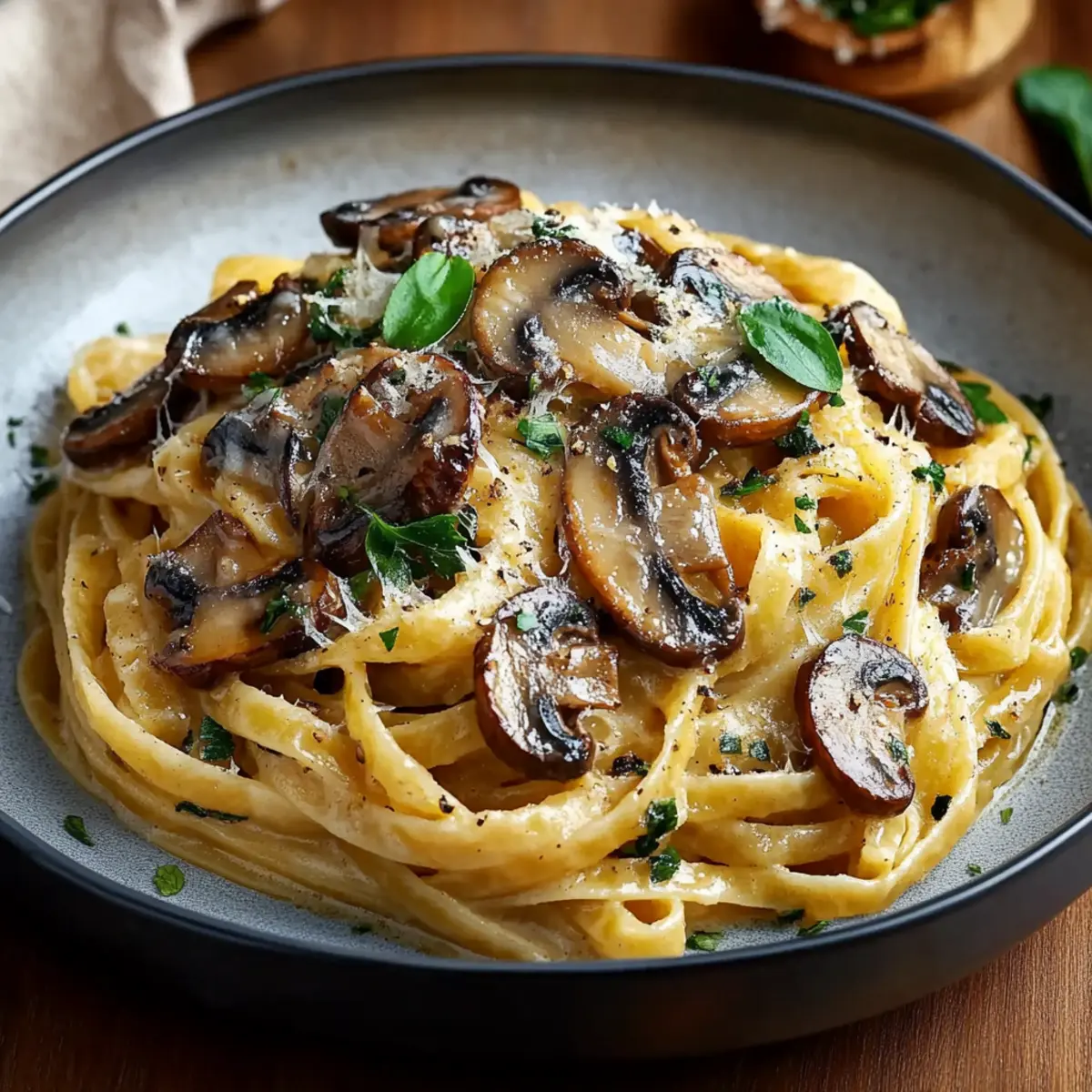 Caramelized Leek and Mushroom Gruyere Pasta