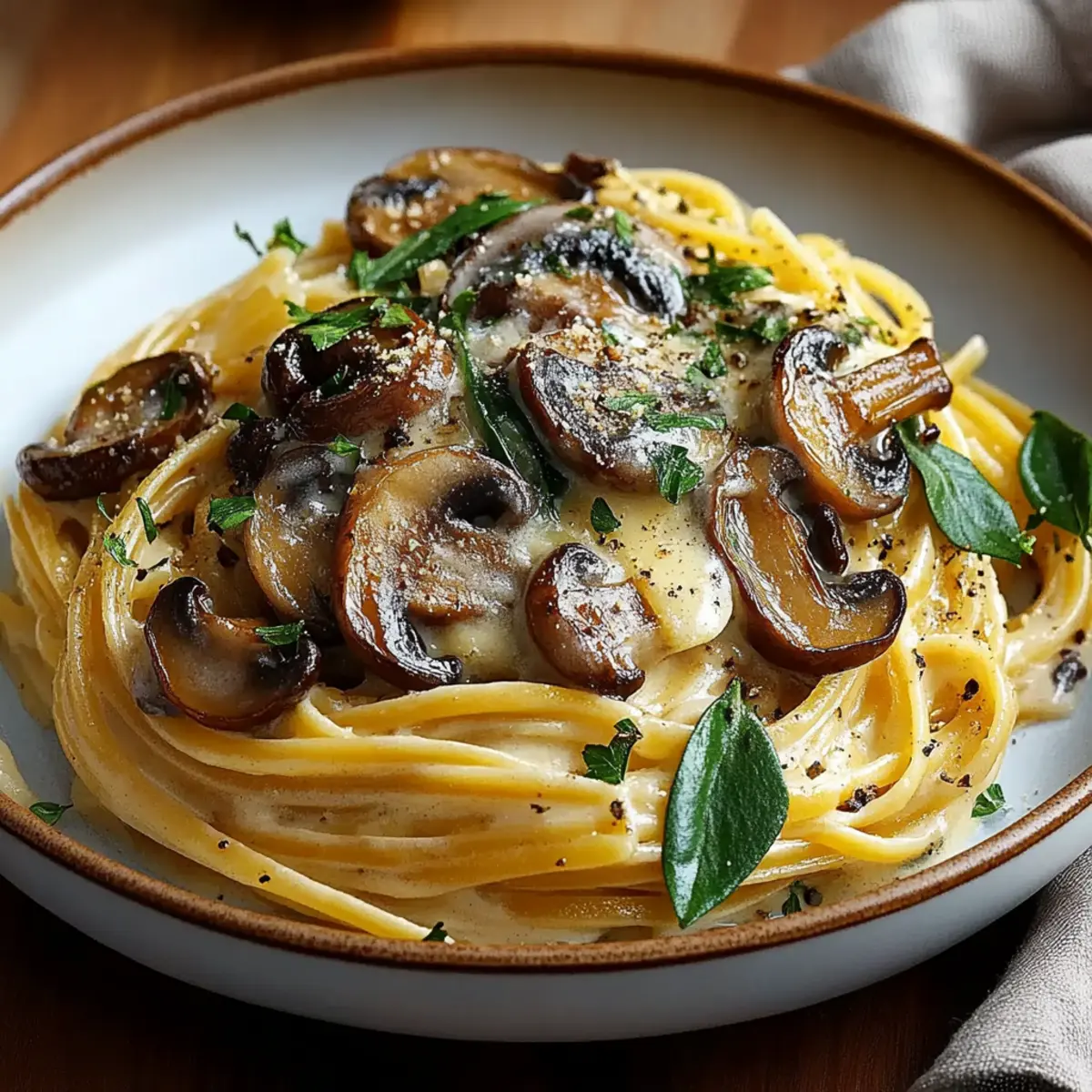Caramelized Leek and Mushroom Gruyere Pasta