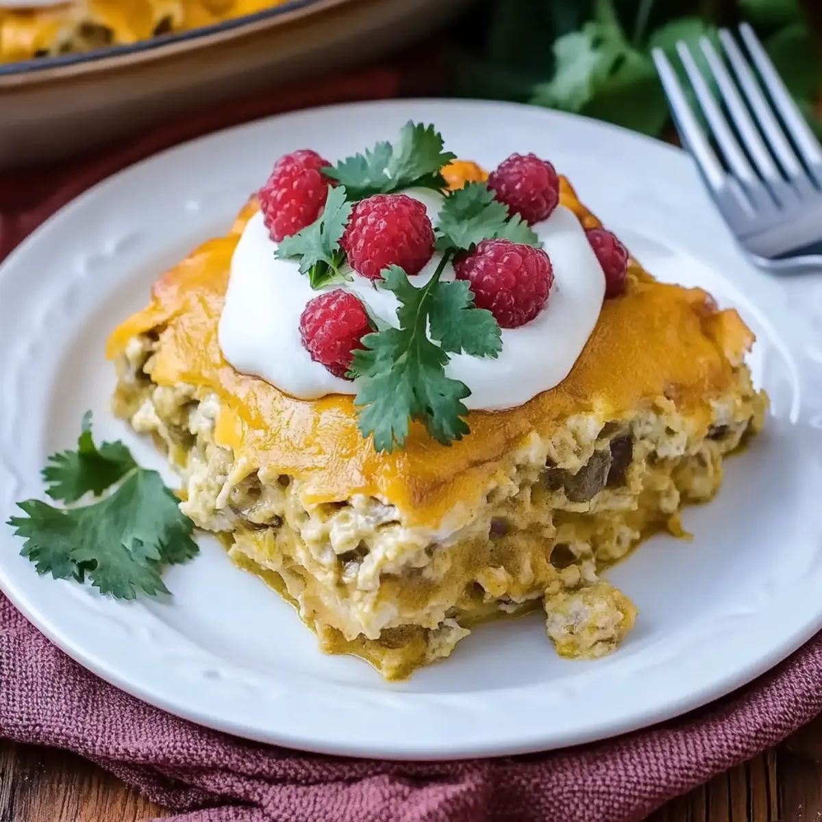 Chile Verde Chicken Tamale Casserole