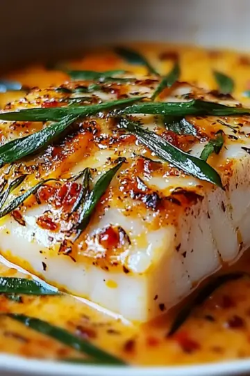 Cod in Roasted Red Pepper Sauce