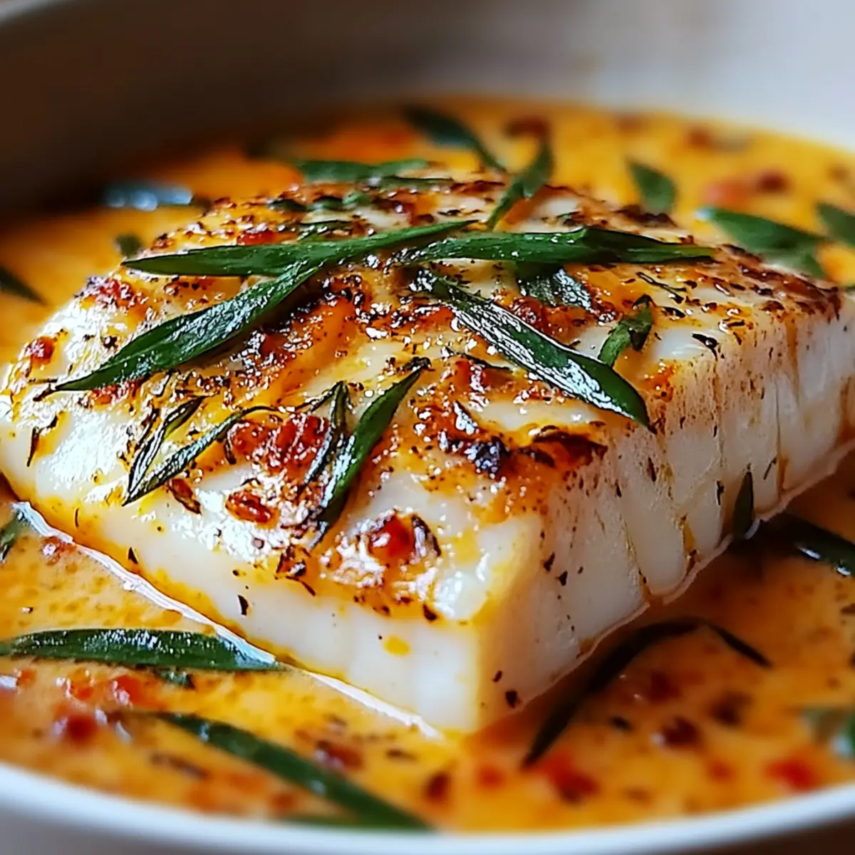 Cod in Roasted Red Pepper Sauce