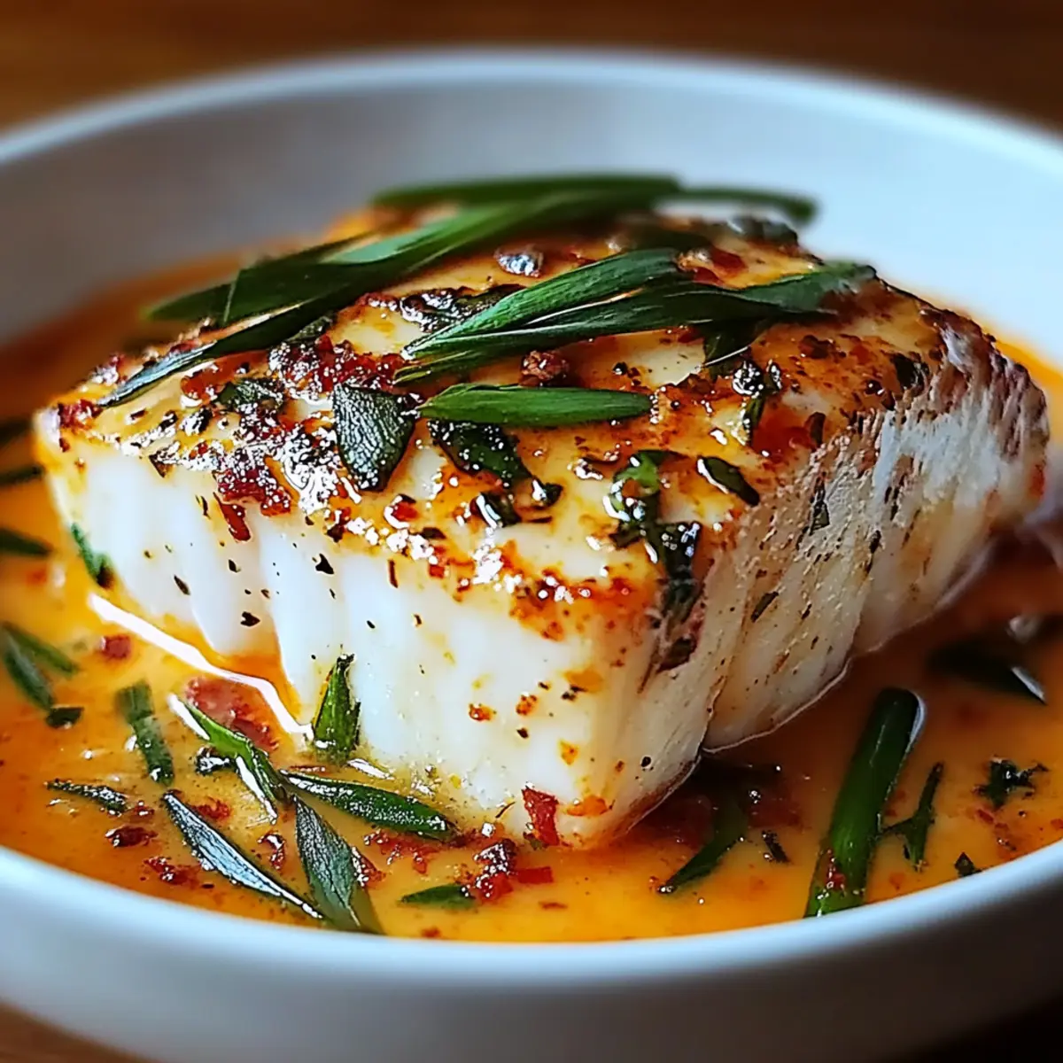 Cod in Roasted Red Pepper Sauce