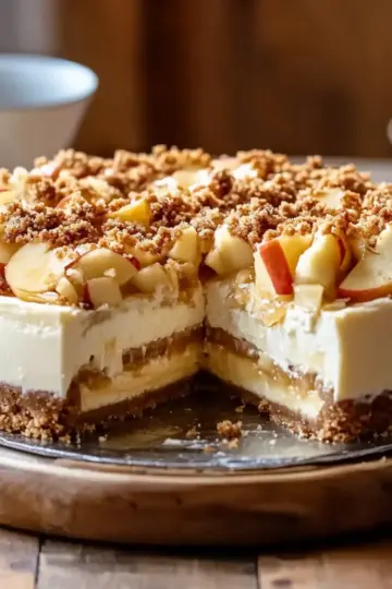 Creamy Apple Crumble Cheesecake