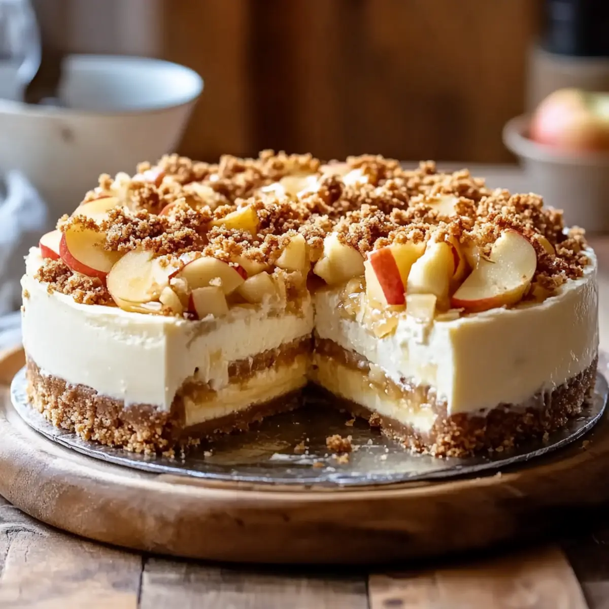 Creamy Apple Crumble Cheesecake