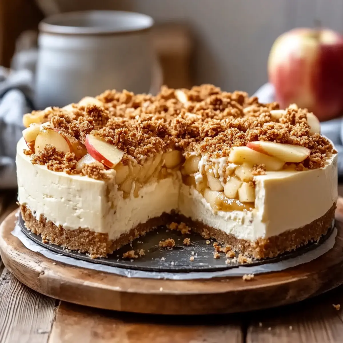 Creamy Apple Crumble Cheesecake