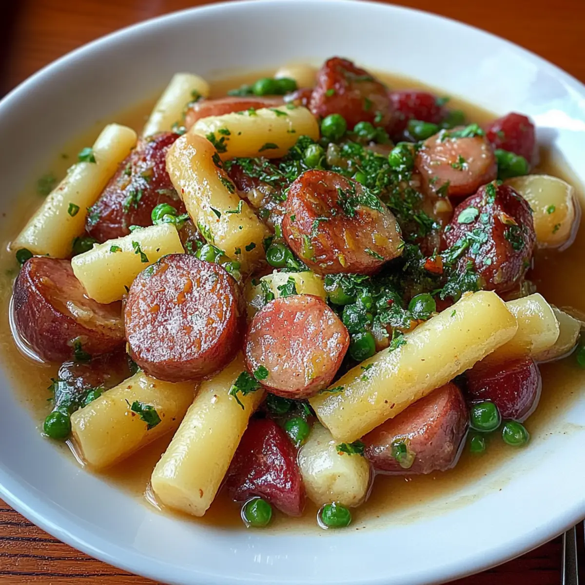 Crockpot Kielbasa and Green Beans