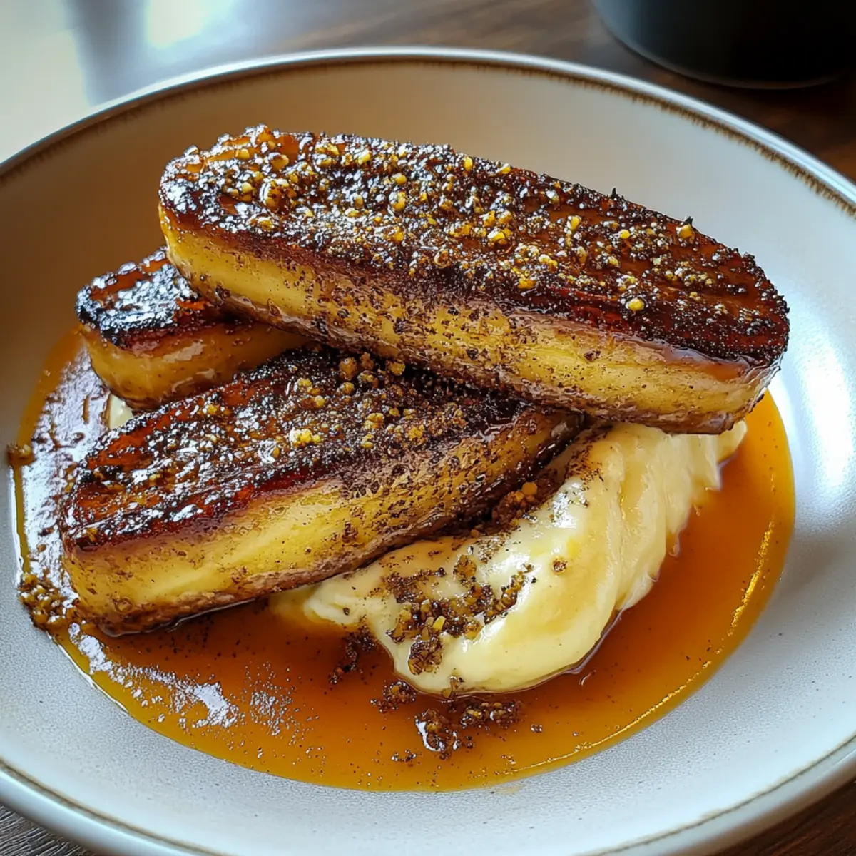 Fried Bananas with Cinnamon Butter Sauce