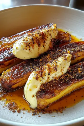 Fried Bananas with Cinnamon Butter Sauce