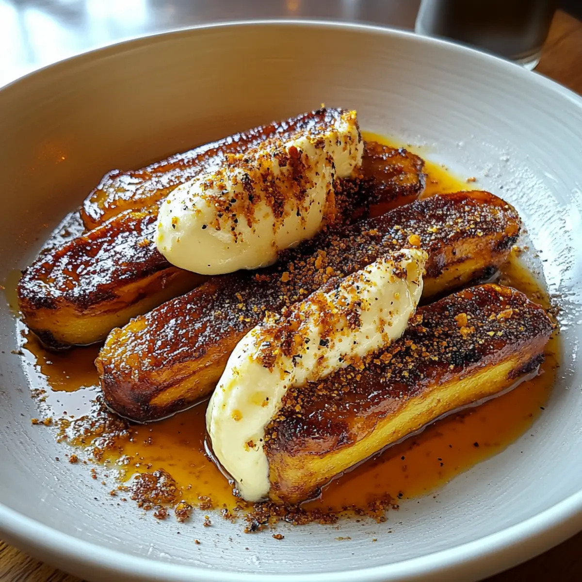 Fried Bananas with Cinnamon Butter Sauce