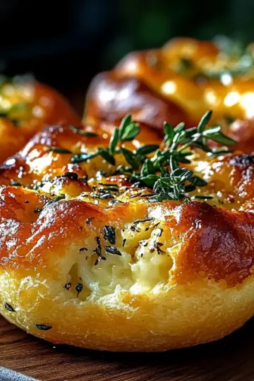 Garlic Rosemary Focaccia Muffins