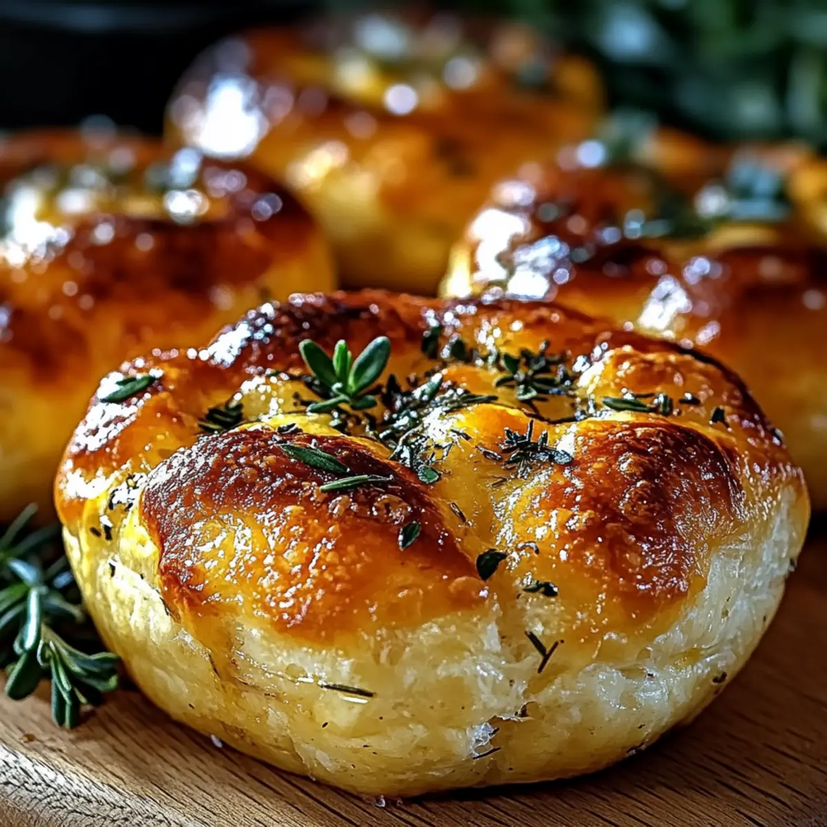 Garlic Rosemary Focaccia Muffins