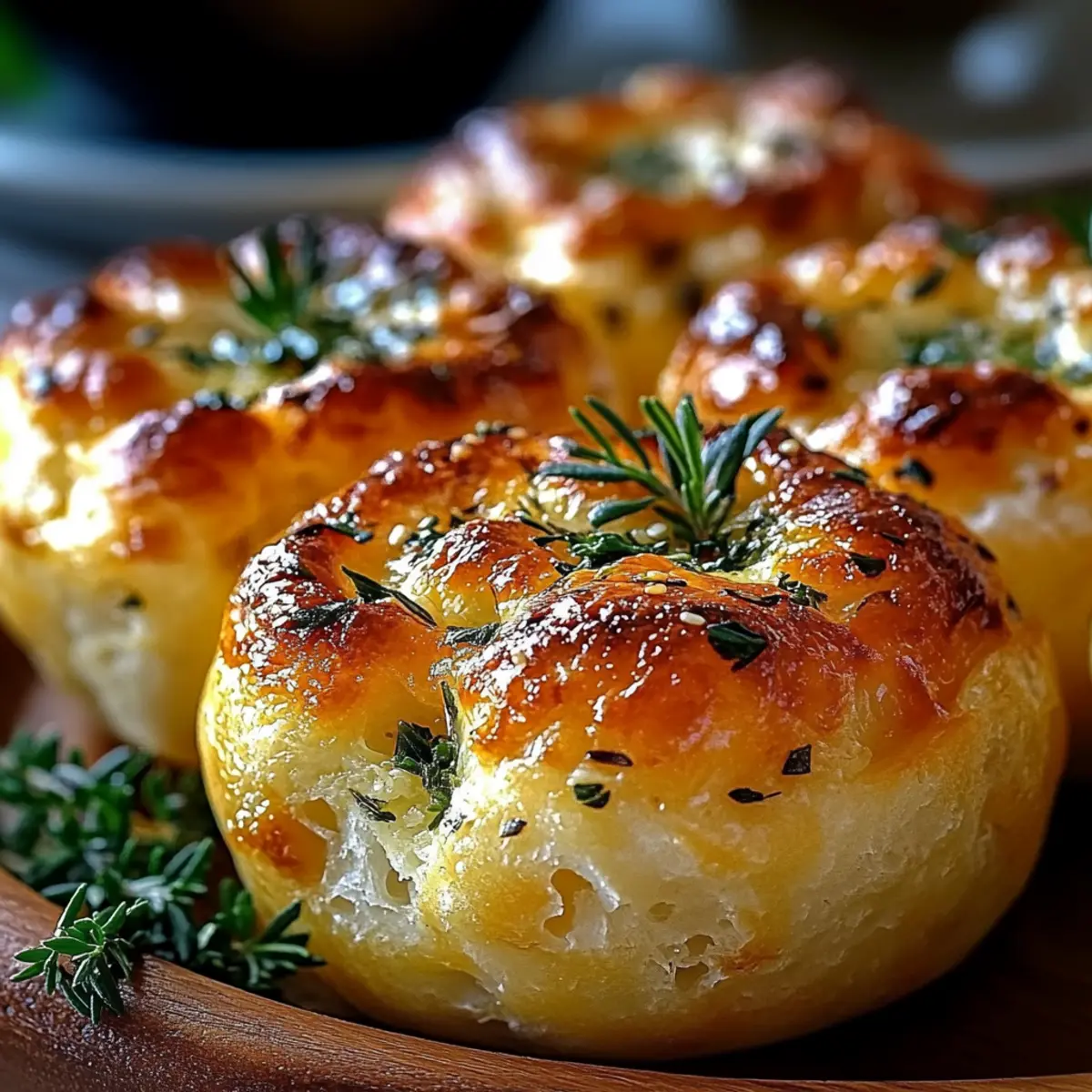 Garlic Rosemary Focaccia Muffins