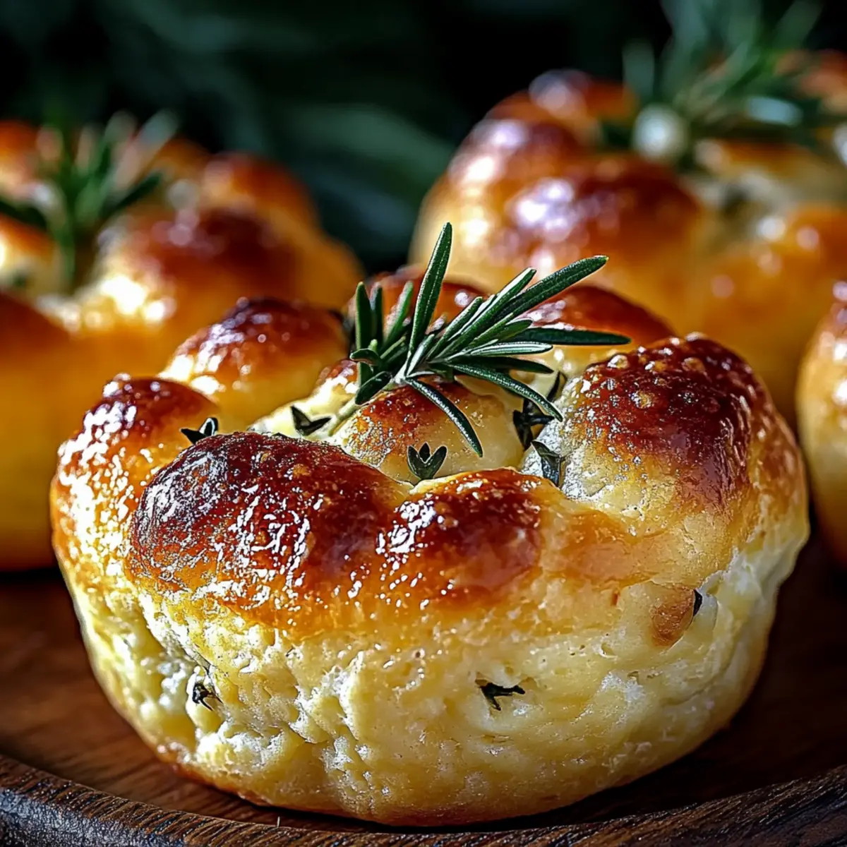 Garlic Rosemary Focaccia Muffins
