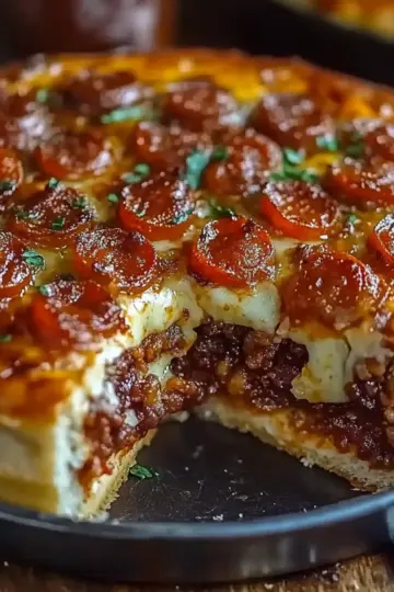 Hamburger Sausage & Pepperoni Pie