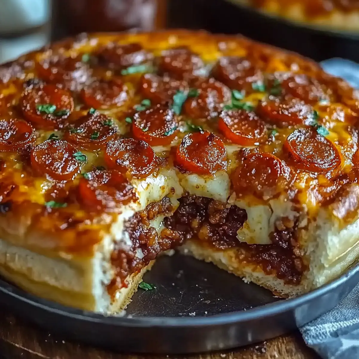 Hamburger Sausage & Pepperoni Pie