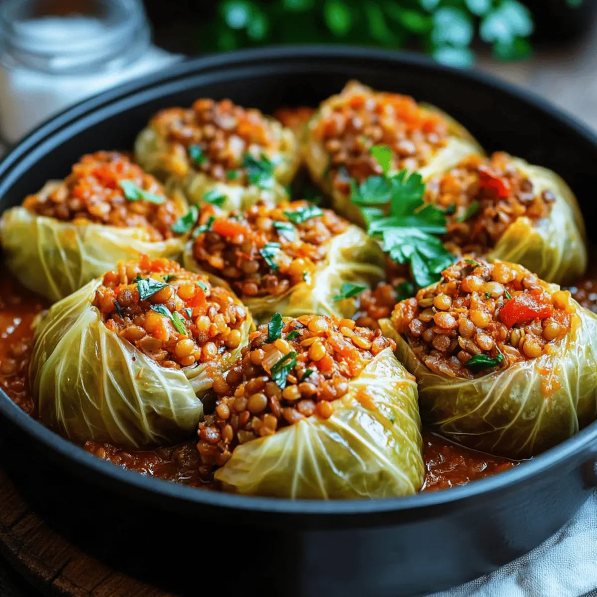 Lentil and Rice Stuffed Cabbage Rolls
