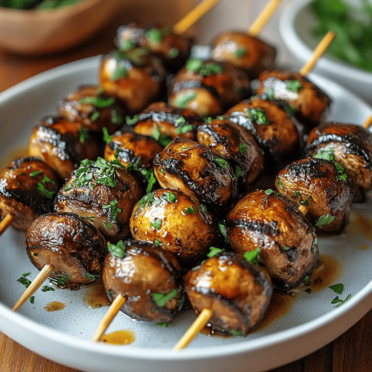 Marinated Grilled Mushroom Skewers