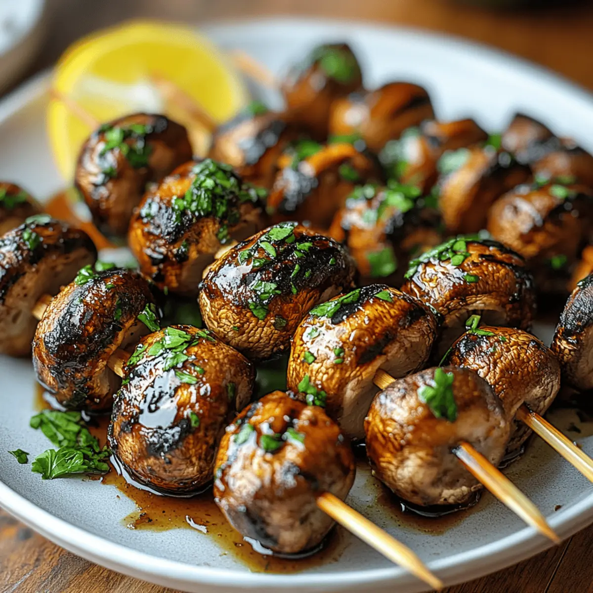 Marinated Grilled Mushroom Skewers