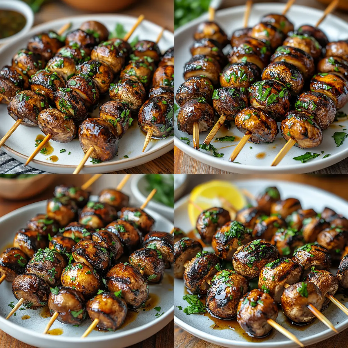 Marinated Grilled Mushroom Skewers