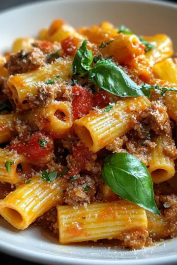 One Pot Spicy Rigatoni
