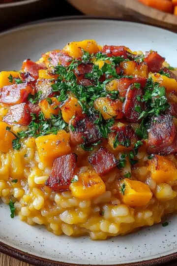 Pumpkin Risotto with Bacon & Parmesan