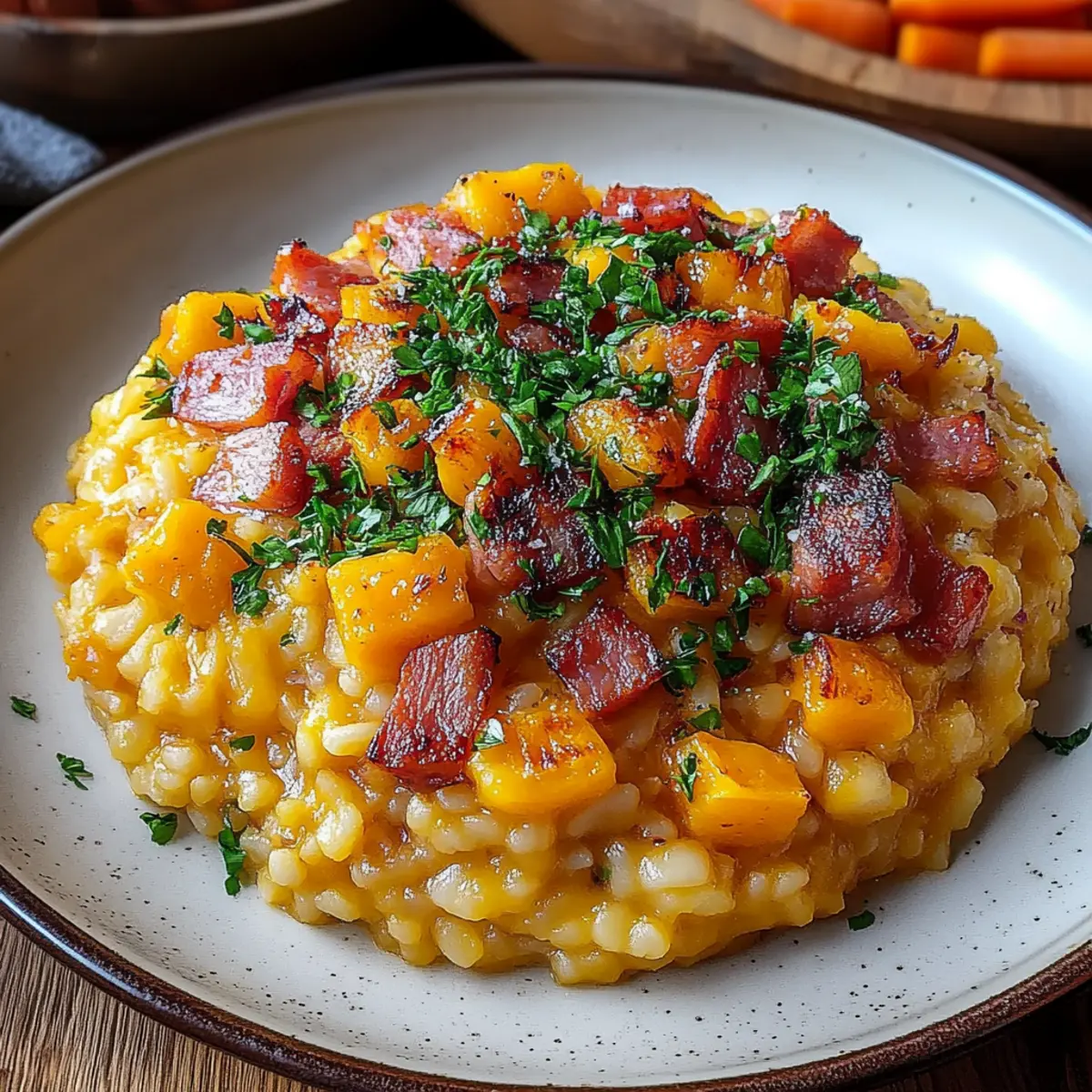 Pumpkin Risotto with Bacon & Parmesan