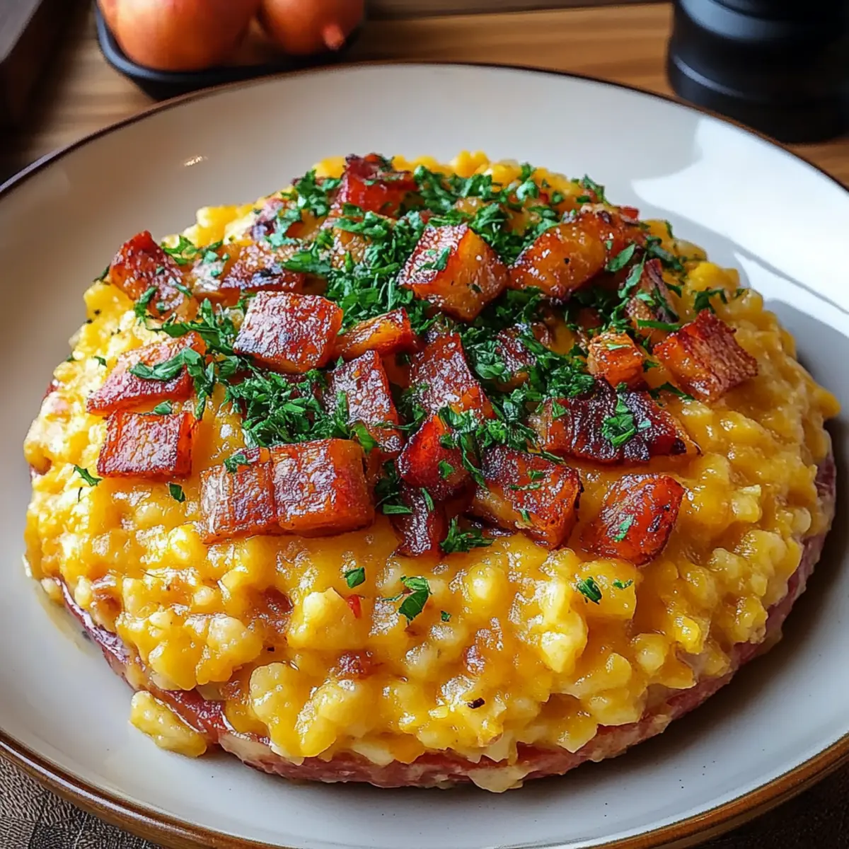 Pumpkin Risotto with Bacon & Parmesan