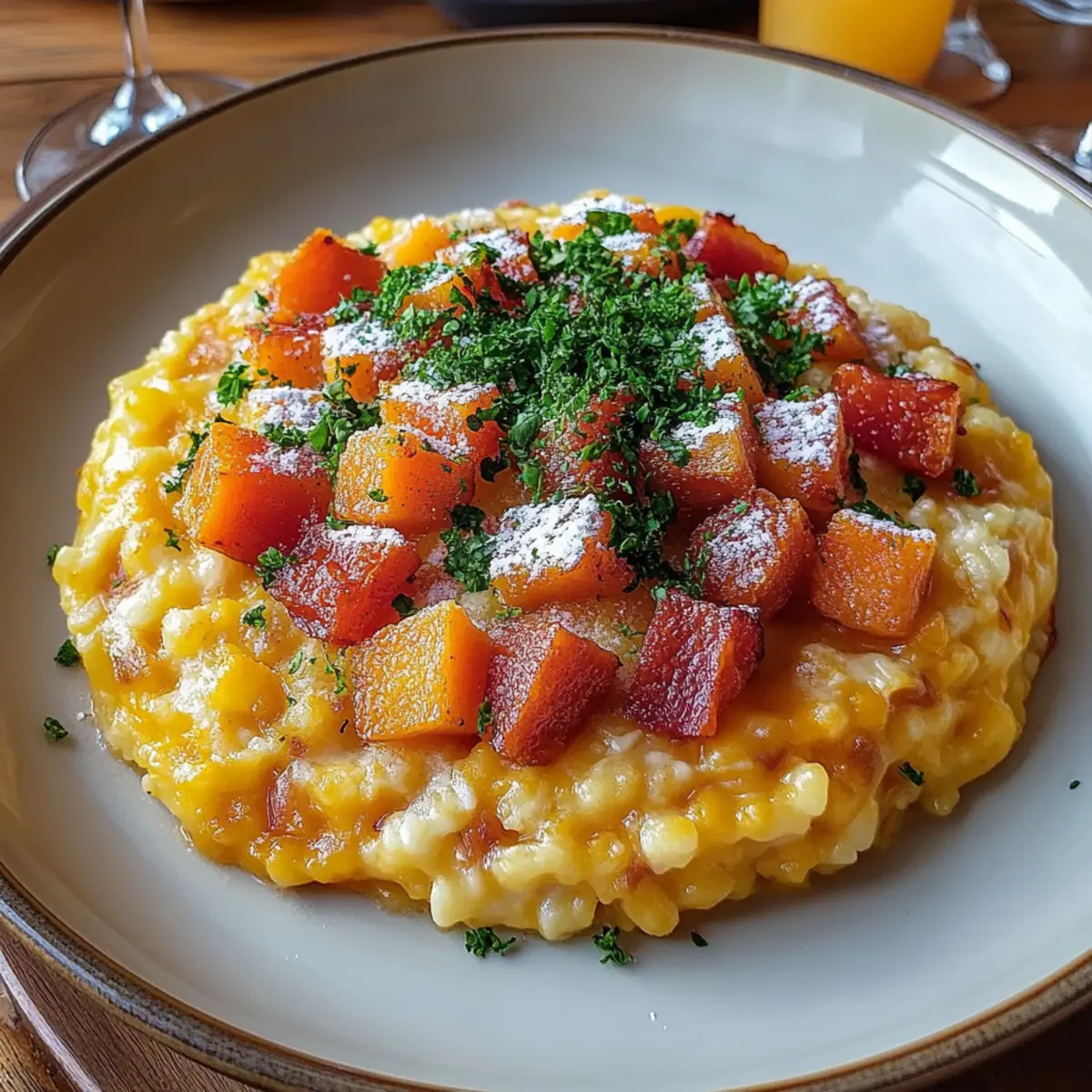Pumpkin Risotto with Bacon & Parmesan
