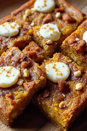 Spiced Baked Pumpkin Blondies