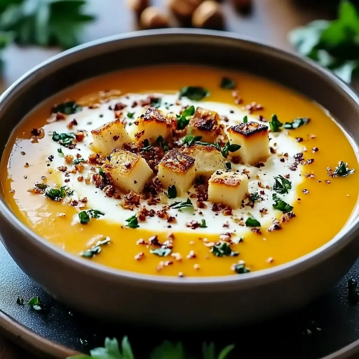 Spicy Butternut Squash Sweet Potato Soup