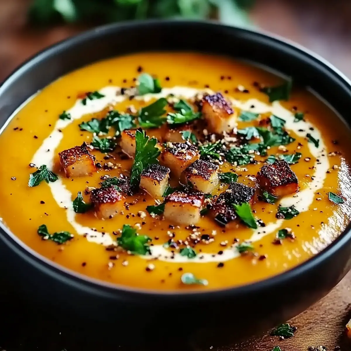 Spicy Butternut Squash Sweet Potato Soup
