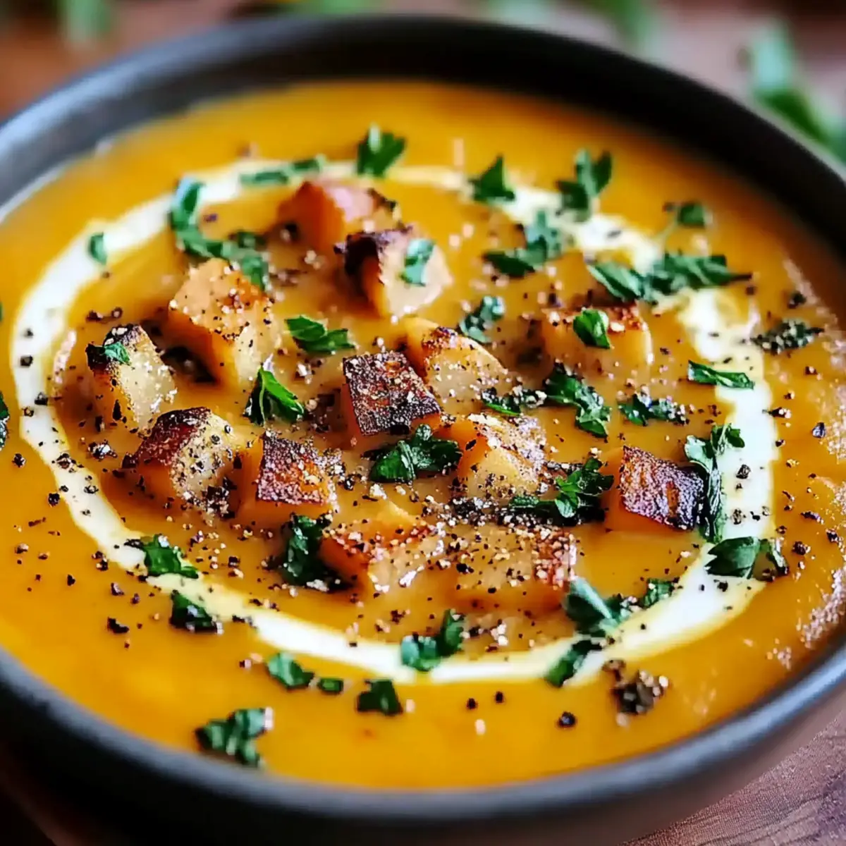 Spicy Butternut Squash Sweet Potato Soup