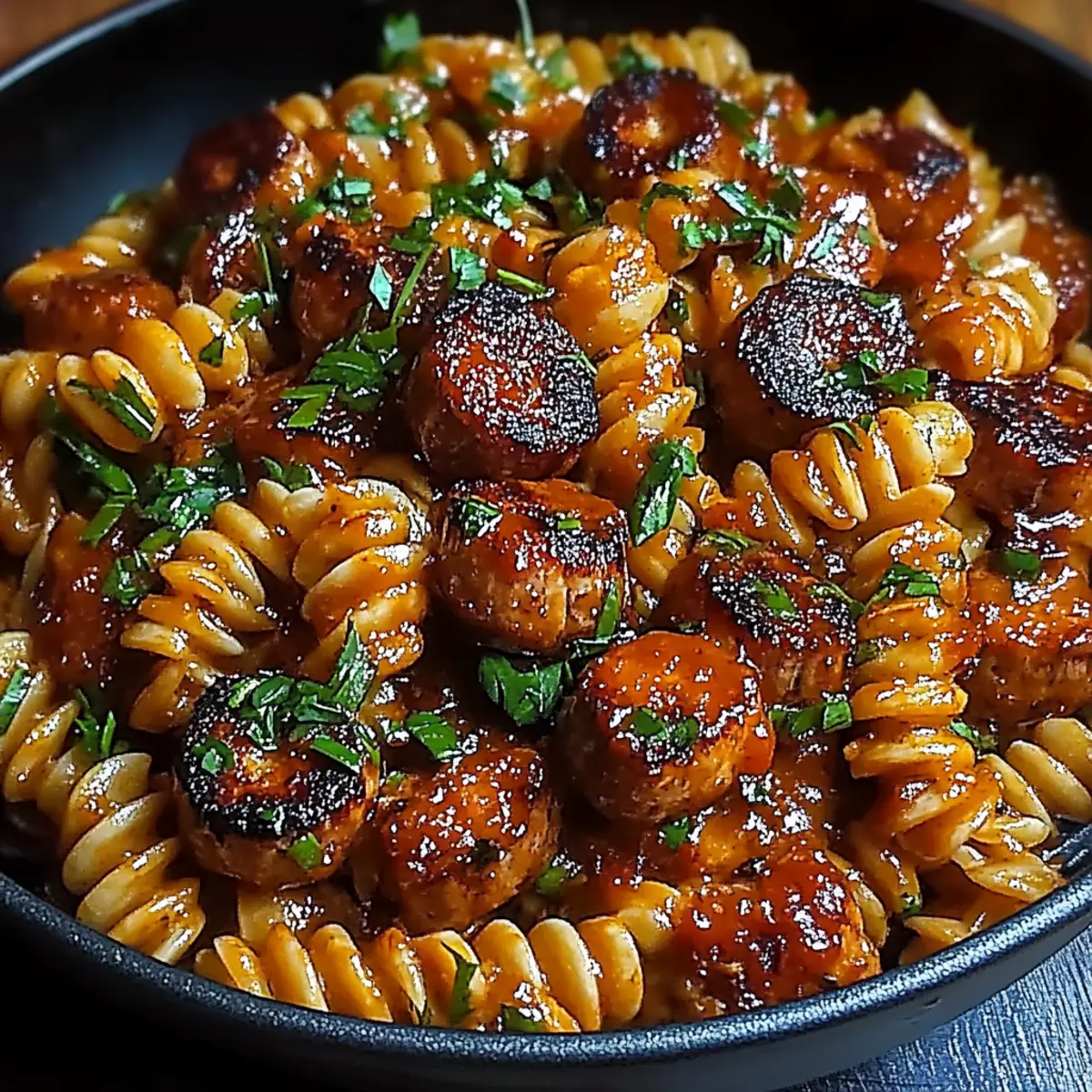 Spicy Honey BBQ Sausage & Pasta