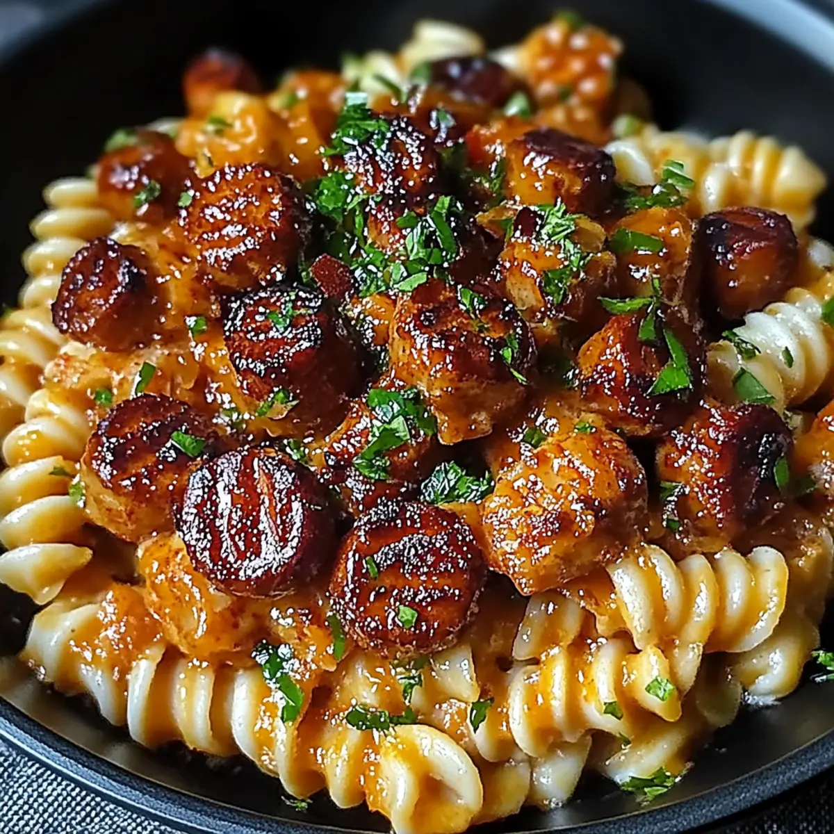 Spicy Honey BBQ Sausage & Pasta