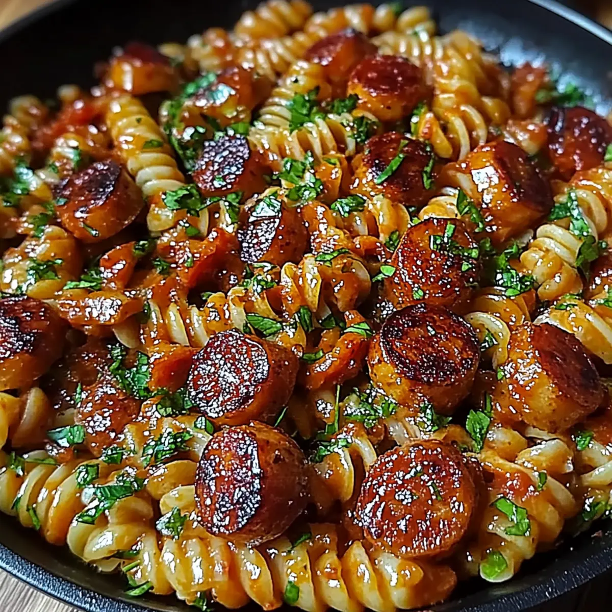 Spicy Honey BBQ Sausage & Pasta