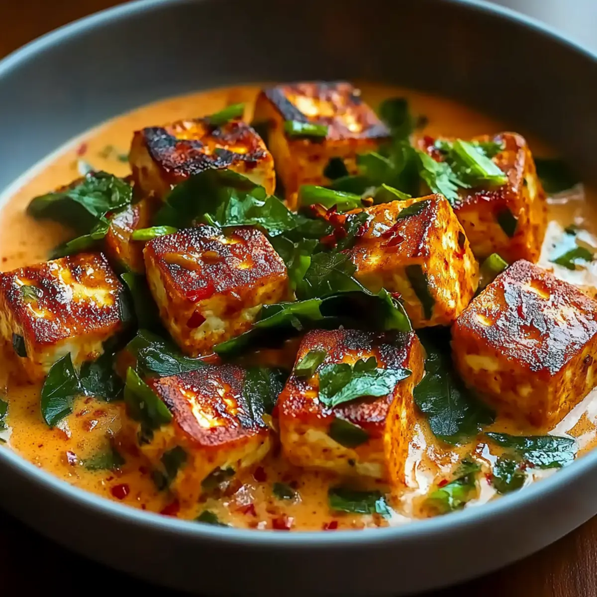 Spicy Tofu in Creamy Coconut Sauce