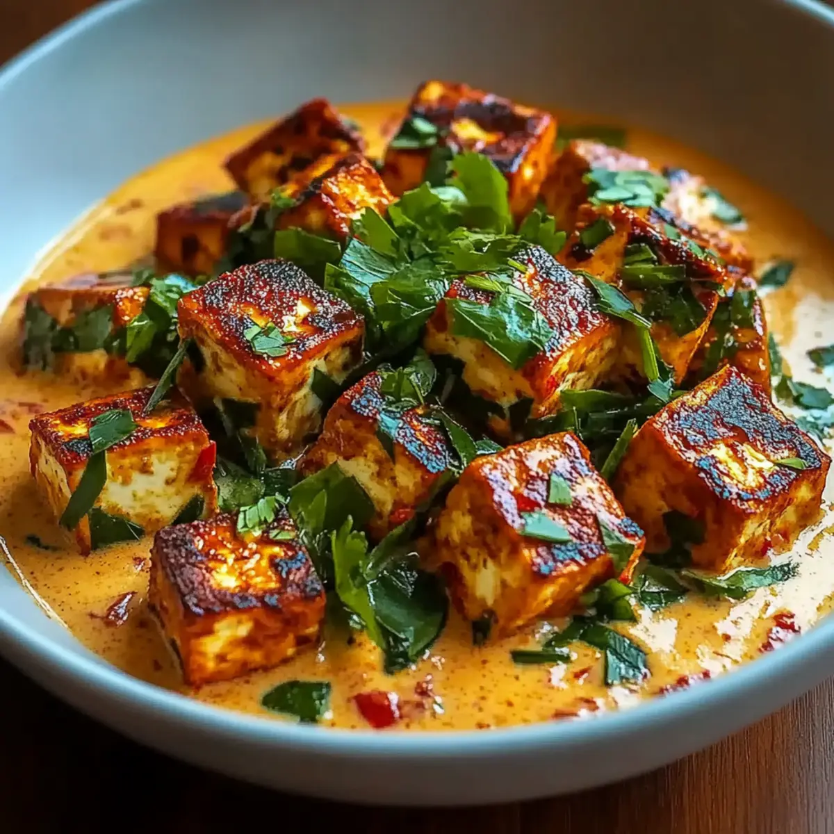 Spicy Tofu in Creamy Coconut Sauce