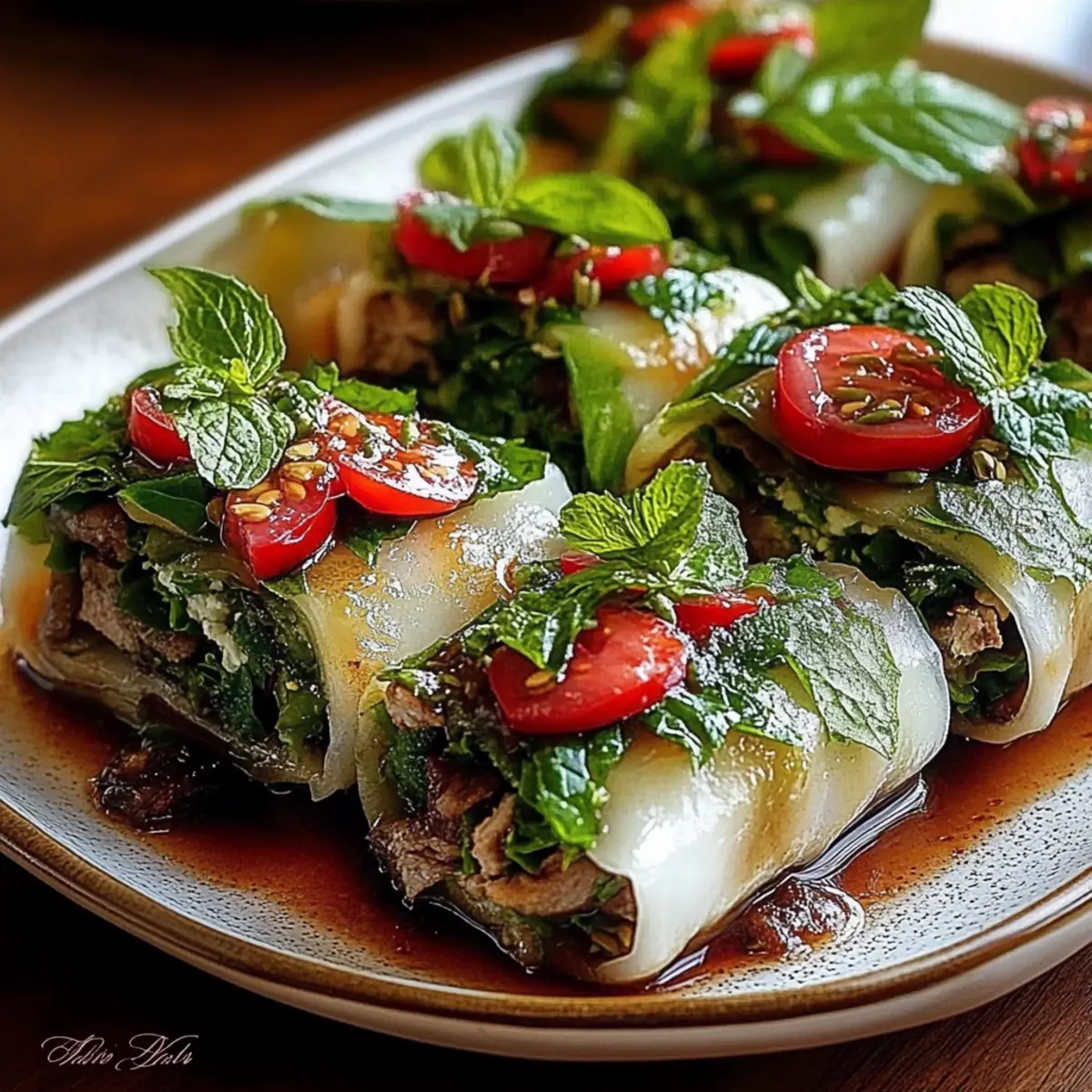 Thai Basil Beef Rolls